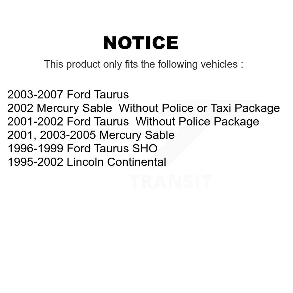 Front Hub Bearing Assembly With Disc Brake Rotors And Semi-Metallic Pads Kit For Ford Taurus Mercury Sable Lincoln Continental KBB-105512