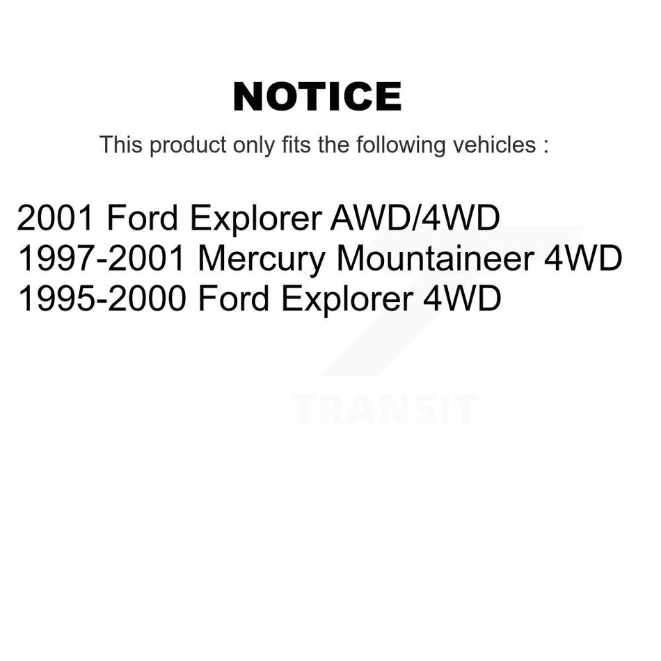 Front Hub Bearing Assembly With Disc Brake Rotors And Semi-Metallic Pads Kit For Ford Explorer Mercury Mountaineer KBB-105912