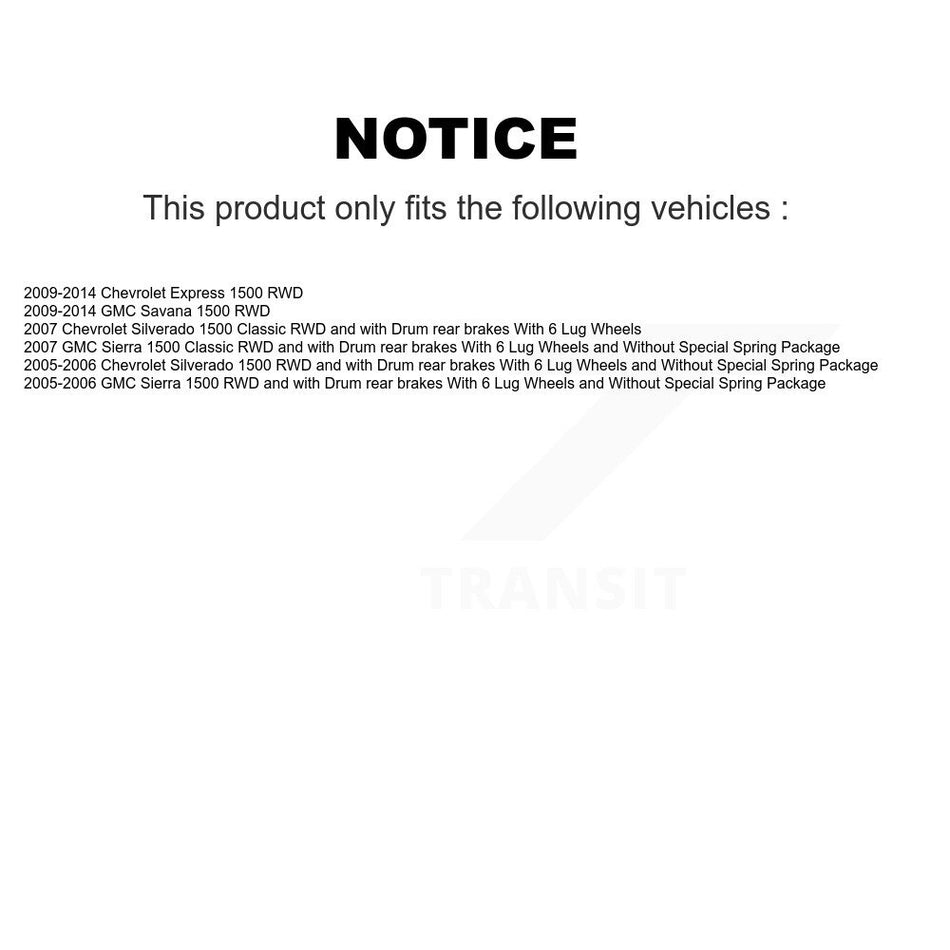 Front Hub Bearing Assembly With Disc Brake Rotors And Semi-Metallic Pads Kit For Chevrolet Silverado 1500 GMC Sierra Classic Express Savana KBB-105916