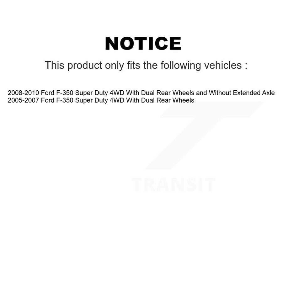 Front Hub Bearing Assembly With Disc Brake Rotors And Semi-Metallic Pads Kit For Ford F-350 Super Duty 4WD KBB-105957
