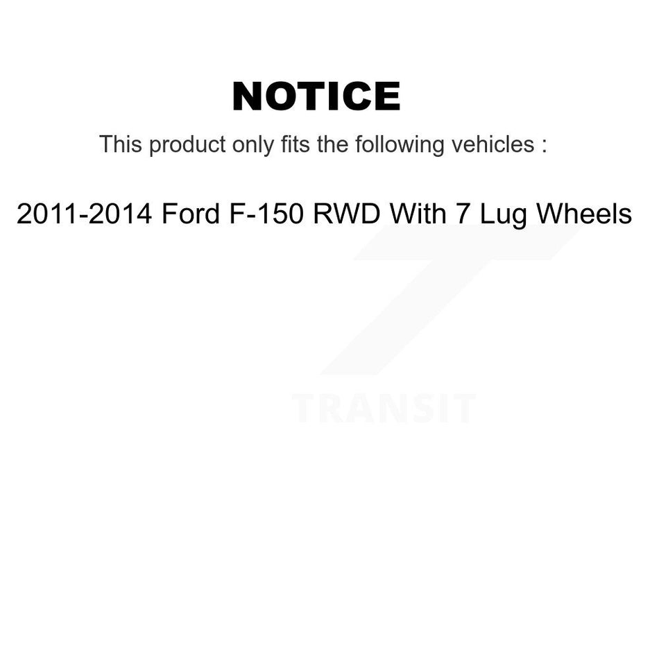 Front Hub Bearing Assembly With Disc Brake Rotors And Semi-Metallic Pads Kit For 2011-2014 Ford F-150 RWD 7 Lug Wheels KBB-106013