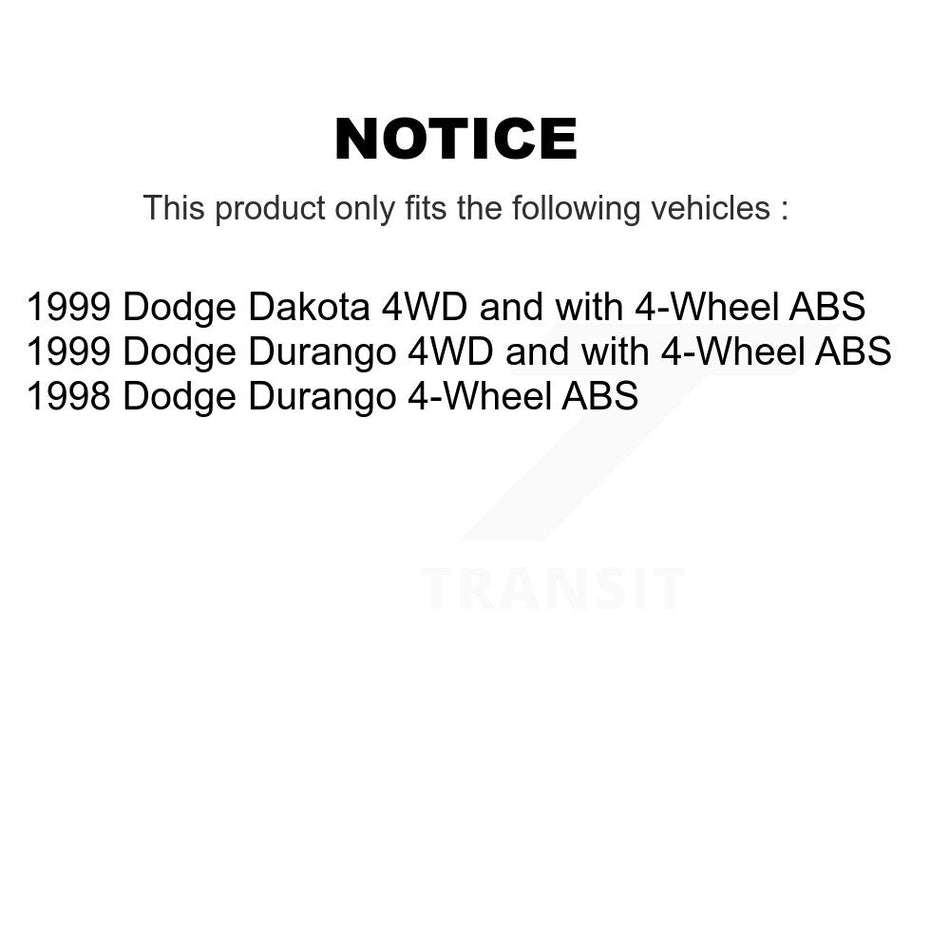 Front Hub Bearing Assembly With Disc Brake Rotors And Semi-Metallic Pads Kit For Dodge Durango Dakota KBB-106039