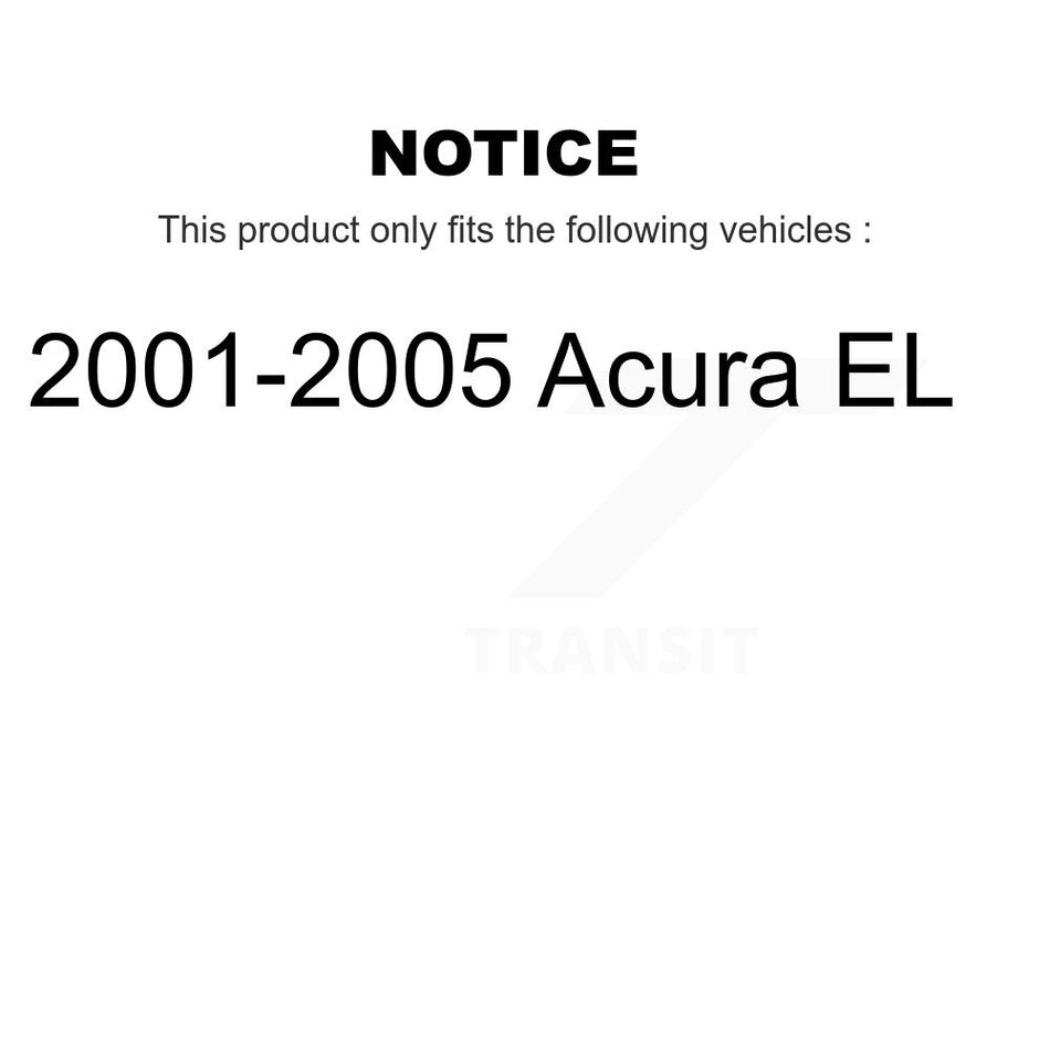 Front Rear Wheel Hub Bearings Assembly Disc Brake Rotors And Semi-Metallic Pads Kit (10Pc) For 2001-2005 Acura EL KBB-106146