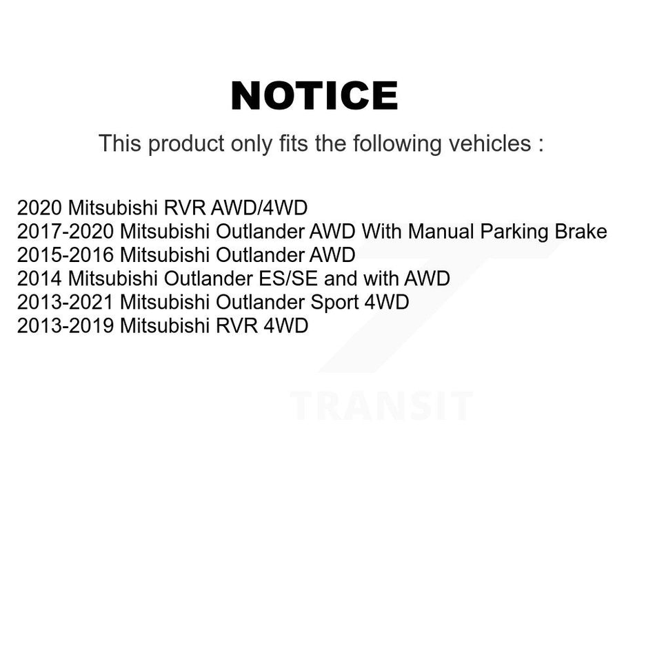 Front Rear Wheel Hub Bearings Assembly Disc Brake Rotors And Semi-Metallic Pads Kit (10Pc) For Mitsubishi Outlander Sport RVR KBB-106428