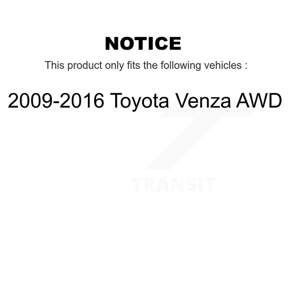 Front Rear Wheel Hub Bearings Assembly Disc Brake Rotors And Semi-Metallic Pads Kit (10Pc) For 2009-2016 Toyota Venza AWD KBB-106624