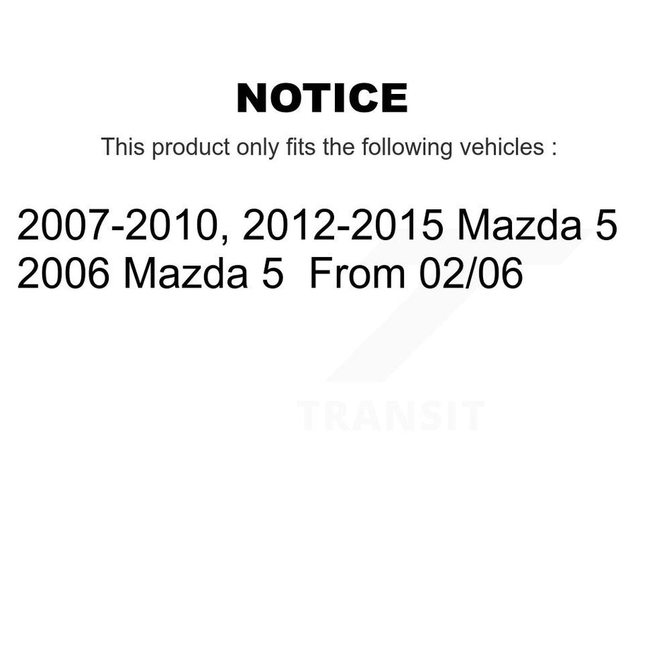 Front Rear Hub Bearing Assembly Disc Brake Rotors And Ceramic Pads Kit (10Pc) For Mazda 5 KBB-107082