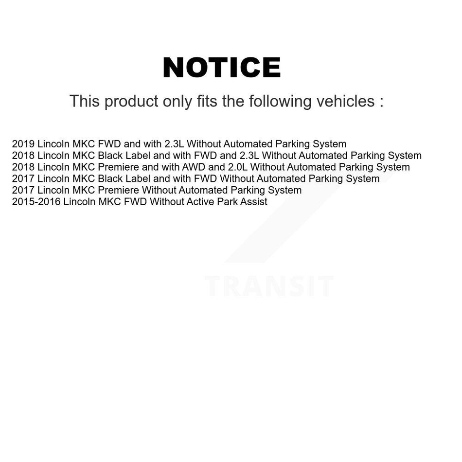 Front Rear Wheel Hub Bearing Disc Brake Rotor And Ceramic Pads Kit (10Pc) For Lincoln MKC KBB-107207