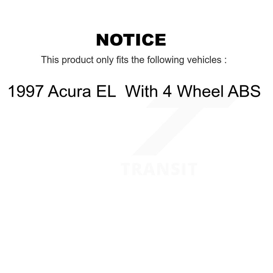 Front Rear Wheel Hub Bearings Assembly Disc Brake Rotors And Ceramic Pads Kit (10Pc) For 1997 Acura EL With 4 ABS KBB-107243