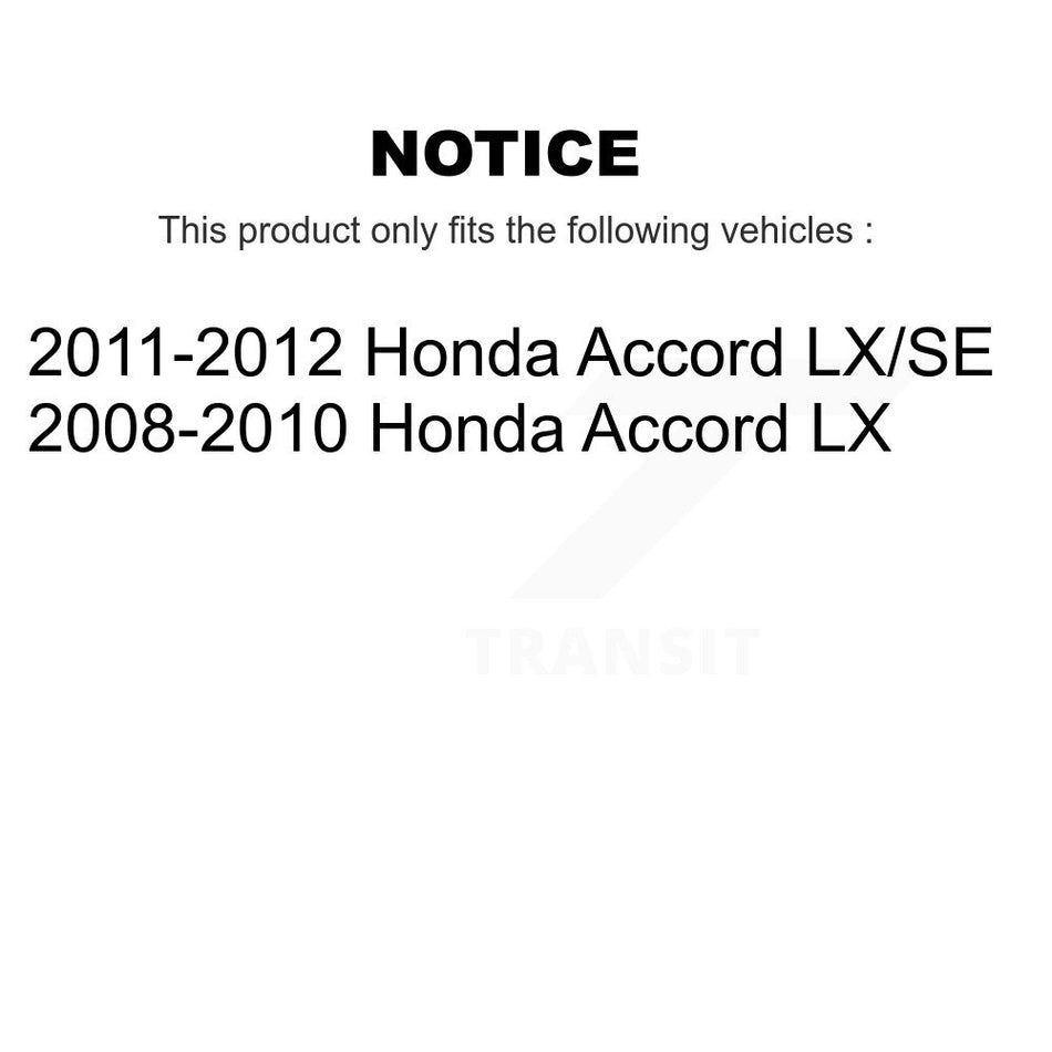 Front Rear Wheel Hub Bearings Assembly Coated Disc Brake Rotors And Semi-Metallic Pads Kit (10Pc) For Honda Accord KBB-107442