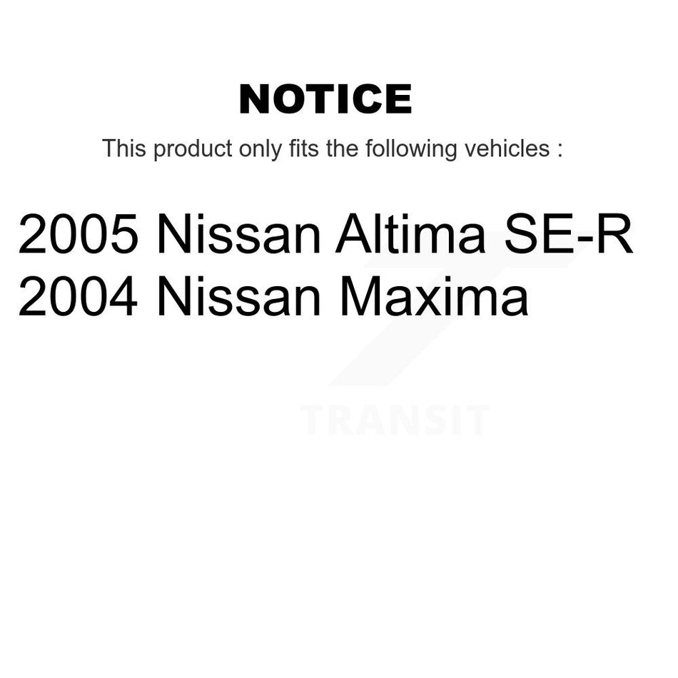 Front Rear Wheel Hub Bearings Assembly Coated Disc Brake Rotors And Semi-Metallic Pads Kit (10Pc) For Nissan Altima Maxima KBB-107695