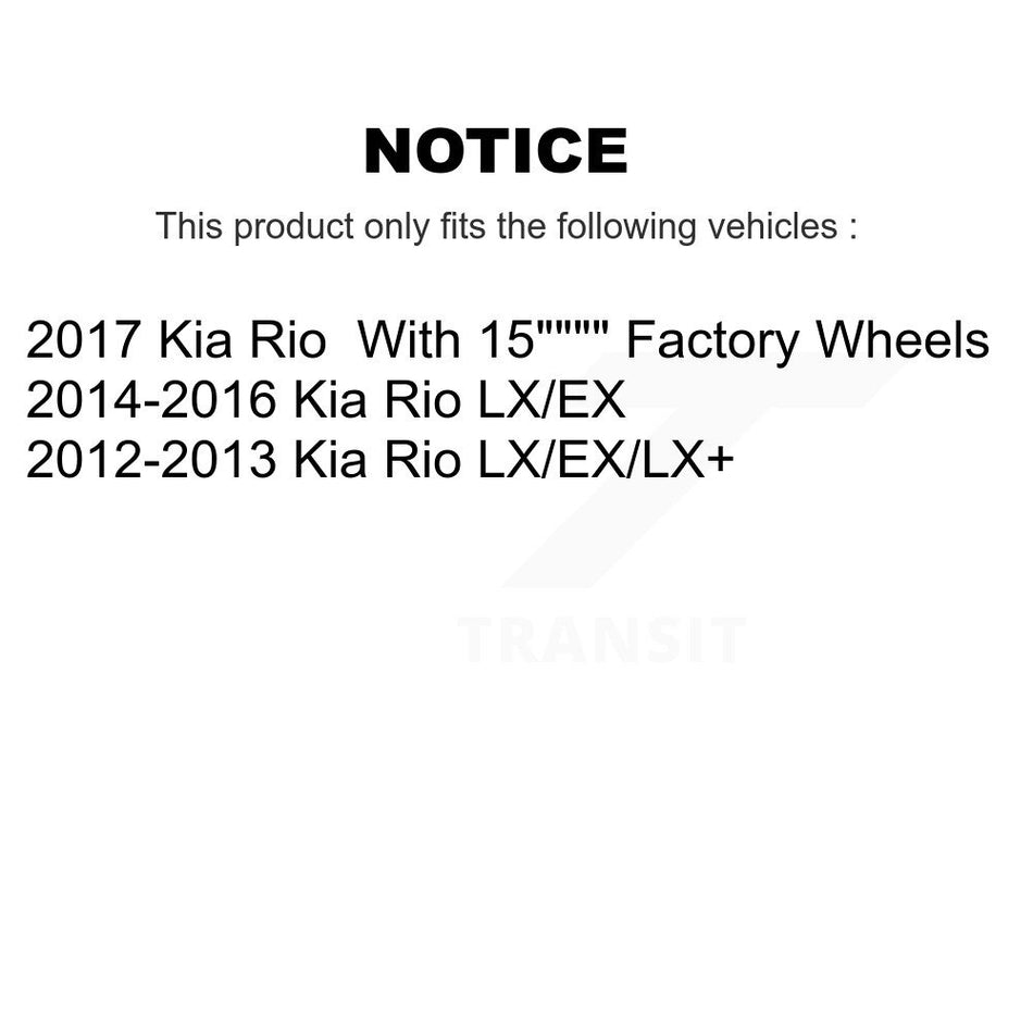 Front Rear Wheel Hub Bearings Assembly Coated Disc Brake Rotors And Semi-Metallic Pads Kit (10Pc) For Kia Rio KBB-107853