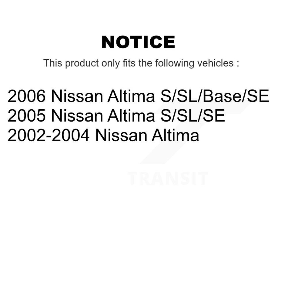 Front Rear Wheel Hub Bearings Assembly Coated Disc Brake Rotors And Semi-Metallic Pads Kit (10Pc) For Nissan Altima KBB-108041