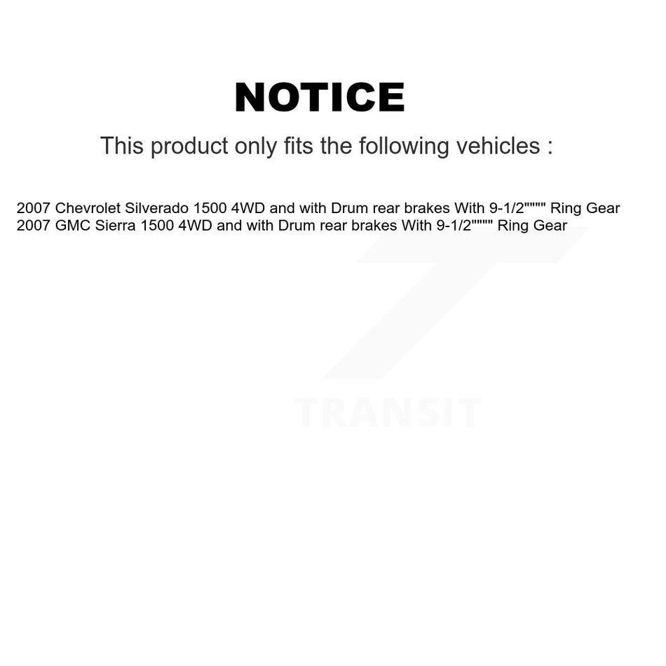 Front Rear Hub Bearing Brake Rotor & Pad Shoe Kit (10Pc) For Chevrolet Silverado 1500 GMC KBB-108729