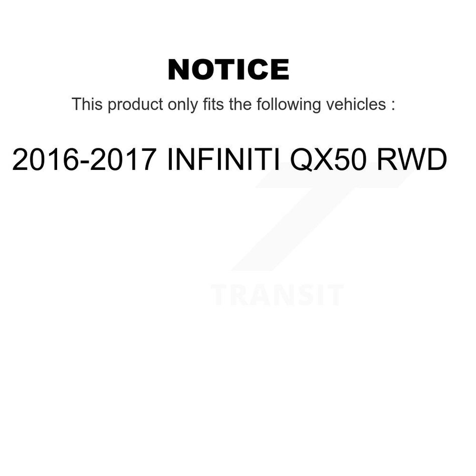 Front Rear Hub Bearings Assembly Disc Brake Rotors And Semi-Metallic Pads Kit (10Pc) For 2016-2017 INFINITI QX50 RWD KBB-108943