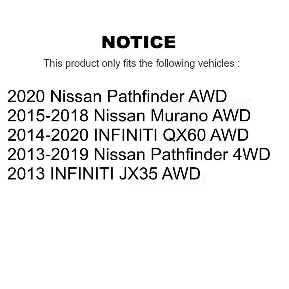 Front Rear Hub Bearings Assembly Disc Brake Rotors And Semi-Metallic Pads Kit (10Pc) For Nissan Pathfinder Murano INFINITI QX60 JX35 KBB-109028