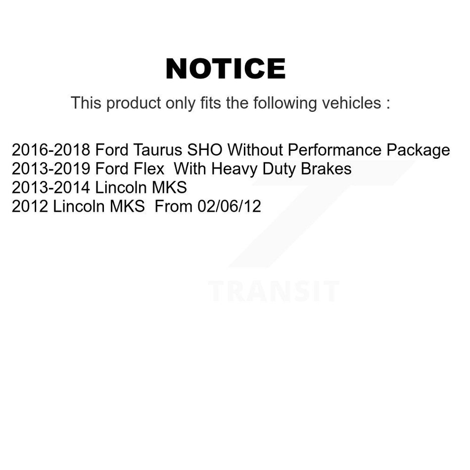 Front Rear Hub Bearings Assembly Disc Brake Rotors And Semi-Metallic Pads Kit (10Pc) For Ford Flex Taurus Lincoln MKS KBB-109099