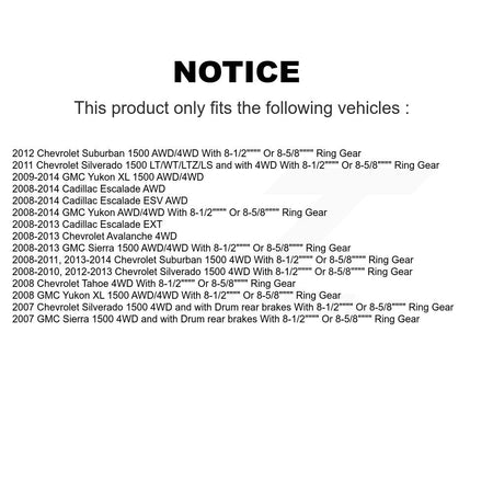 Front Rear Hub Bearing Brake Rotor & Pad Shoe Kit (10Pc) For Chevrolet GMC Sierra 1500 XL KBB-109195