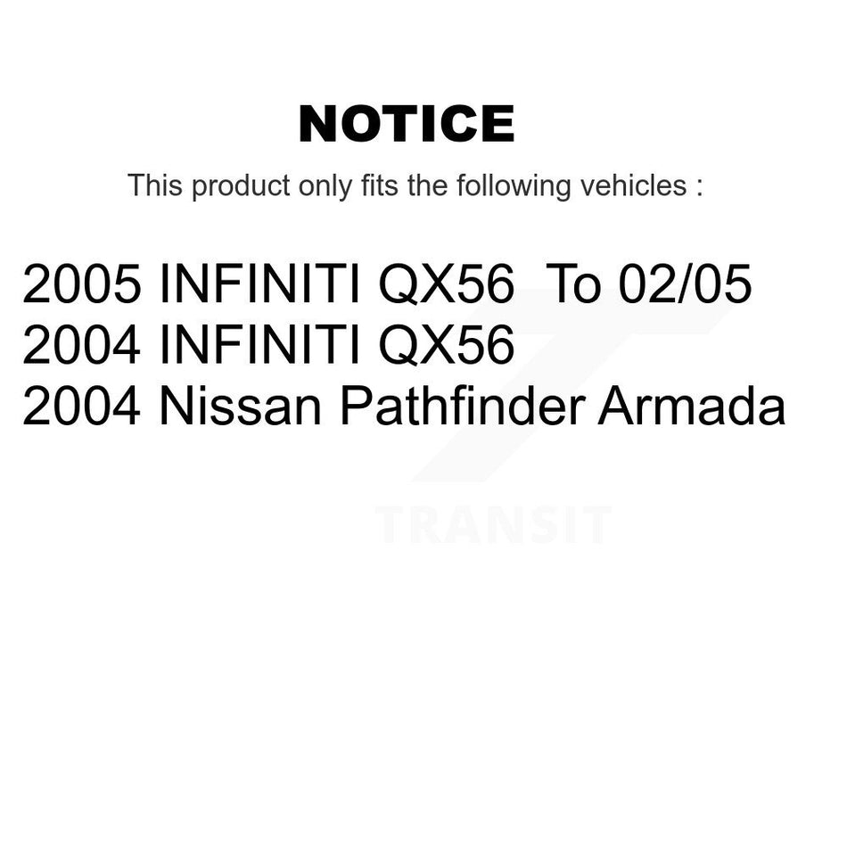 Front Rear Hub Bearings Assembly Disc Brake Rotors And Ceramic Pads Kit (10Pc) For Nissan Pathfinder Armada INFINITI QX56 KBB-110497