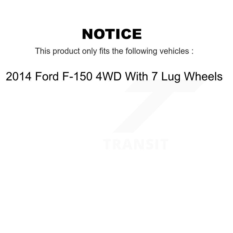 Front Rear Hub Bearing Brake Rotor & Pad Shoe Kit (10Pc) For Ford F-150 With 7 Lug Wheels KBB-110656