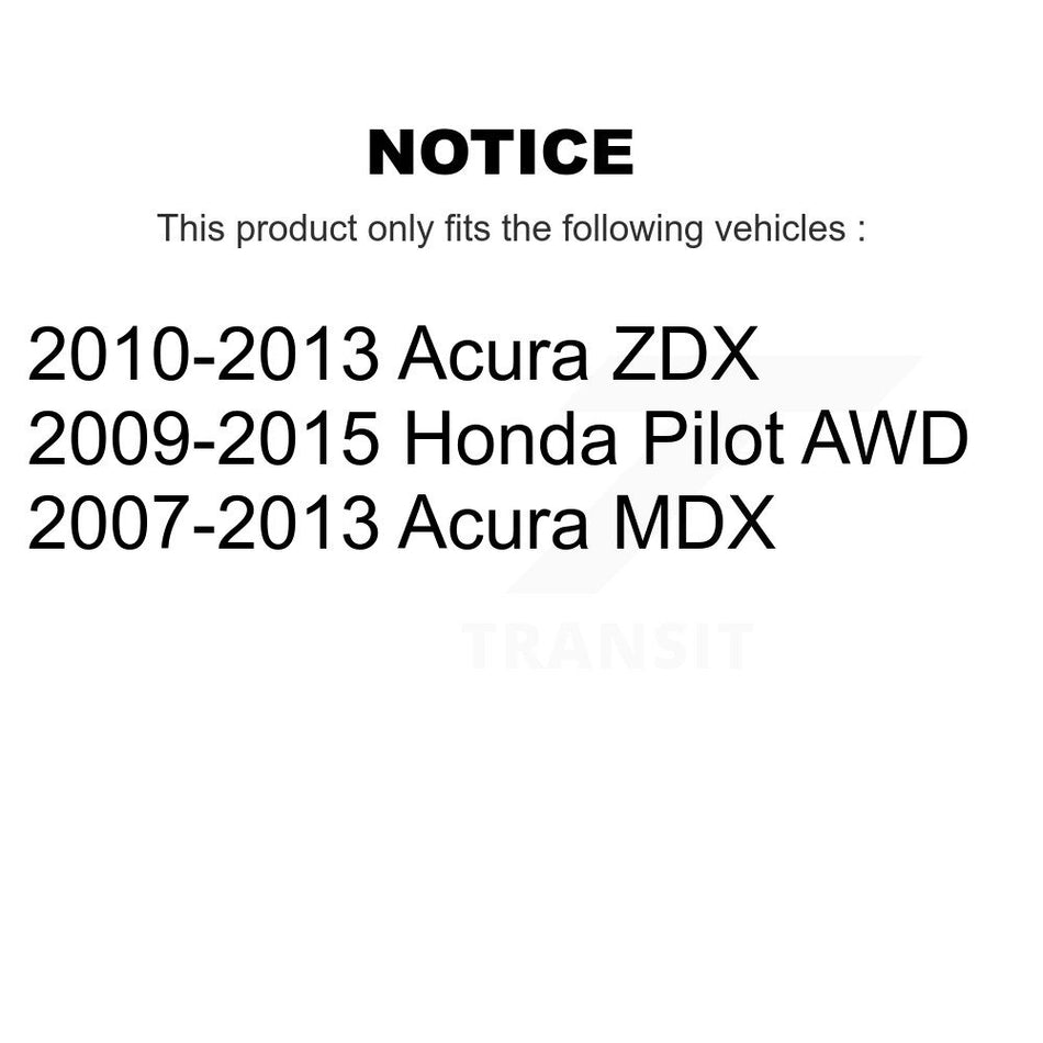 Front Rear Hub Bearings Assembly Coated Disc Brake Rotors And Semi-Metallic Pads Kit (10Pc) For Honda Pilot Acura MDX ZDX KBB-111008