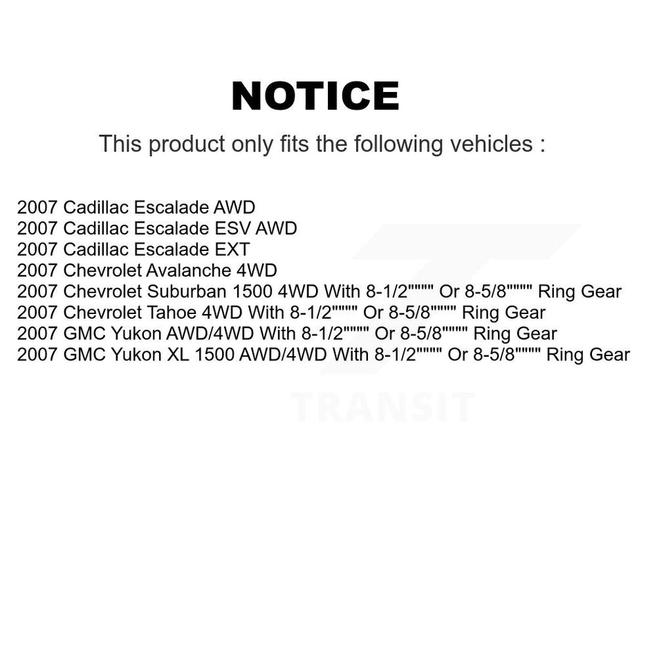 Front Rear Hub Bearing Coated Brake Rotor Pad Shoe Kit (10Pc) For Chevrolet Avalanche GMC KBB-111129