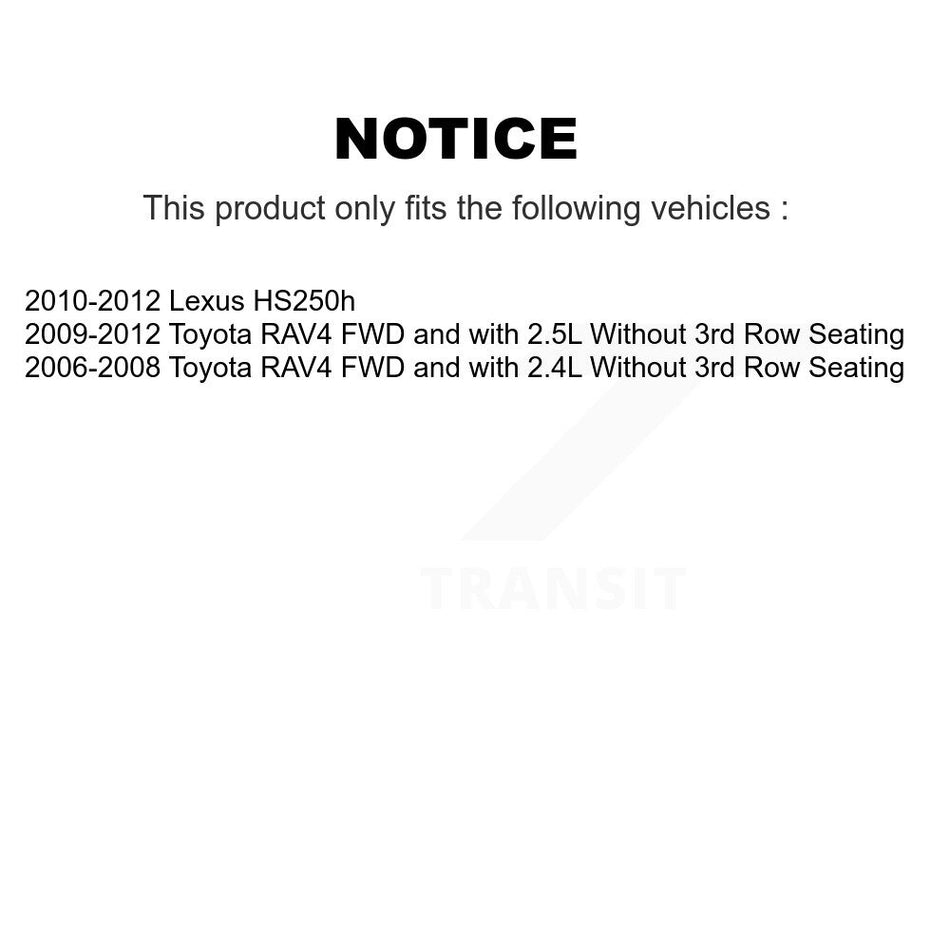 Front Rear Hub Bearings Assembly Coated Disc Brake Rotors And Ceramic Pads Kit (10Pc) For Toyota RAV4 Lexus HS250h KBB-111240