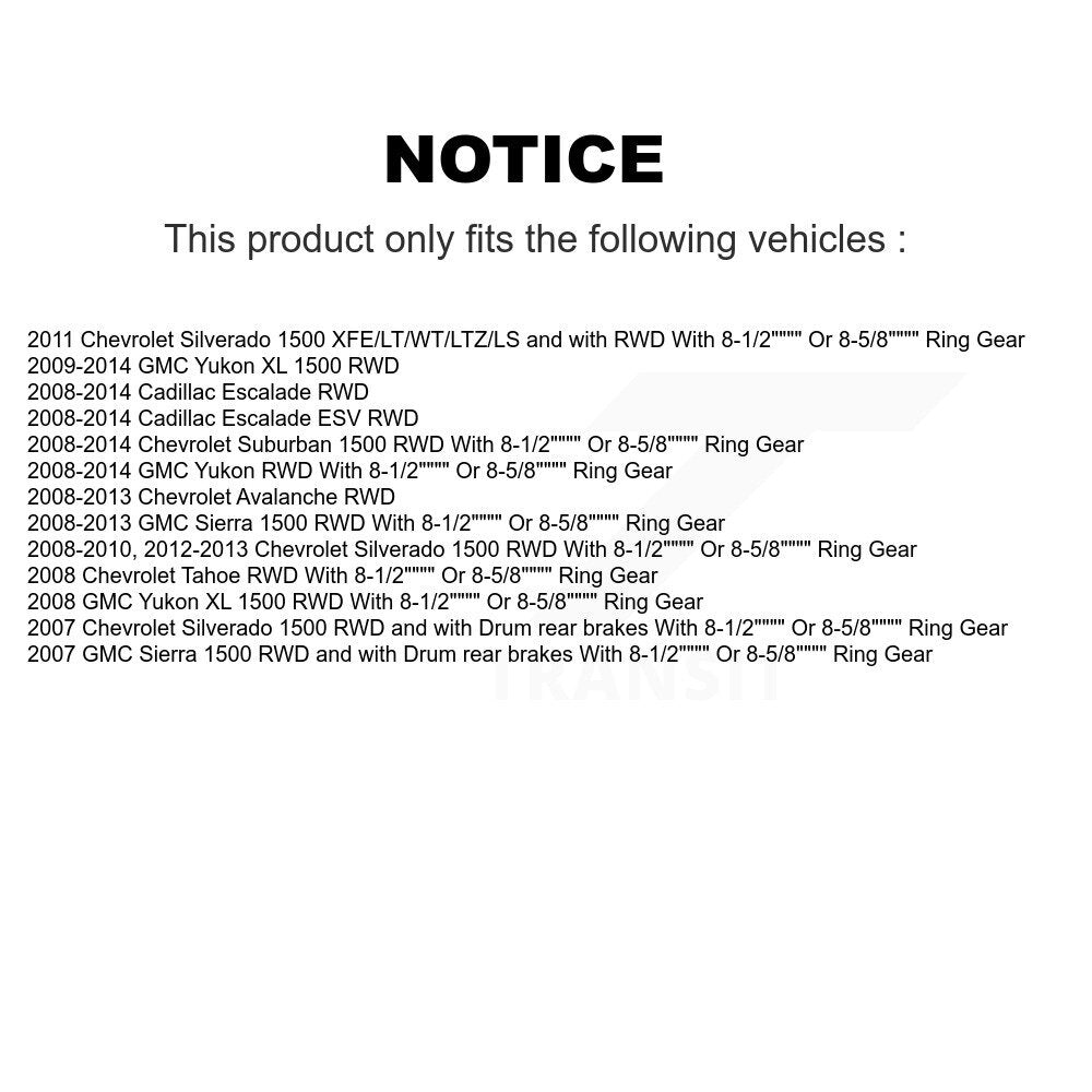 Front Rear Hub Bearing Coat Brake Rotor Pad Shoe Kit (10Pc) For Chevrolet GMC Sierra 1500 KBB-111361