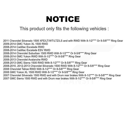 Front Rear Hub Bearing Coat Brake Rotor Pad Shoe Kit (10Pc) For Chevrolet GMC Sierra 1500 KBB-111361