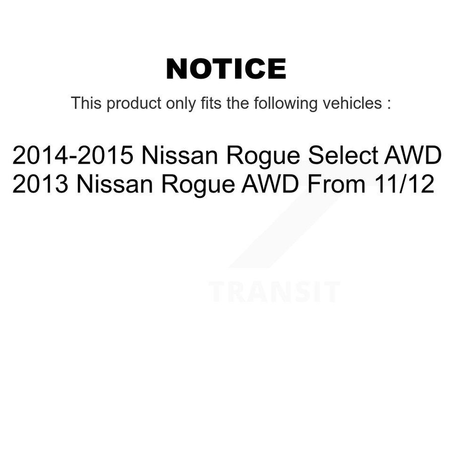Front Rear Hub Bearings Assembly Coated Disc Brake Rotors And Semi-Metallic Pads Kit (10Pc) For 2014-2015 Nissan Rogue Select AWD KBB-112233