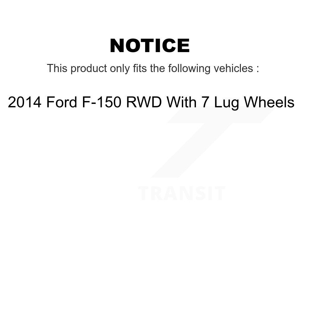 Front Rear Hub Bearing Coated Brake Rotor And Pad Shoe Kit (10Pc) For 2014 Ford F-150 RWD KBB-112479