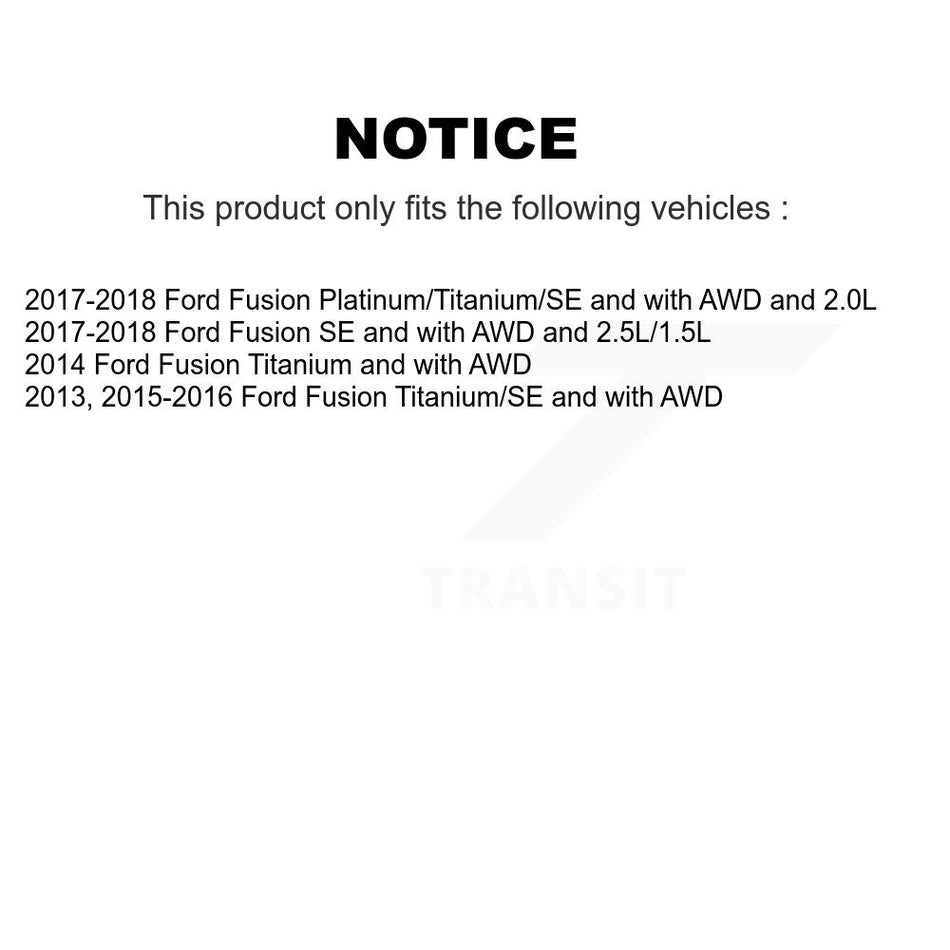 Front Rear Hub Bearing Coated Disc Brake Rotor And Ceramic Pad Kit (10Pc) For Ford Fusion KBB-112786