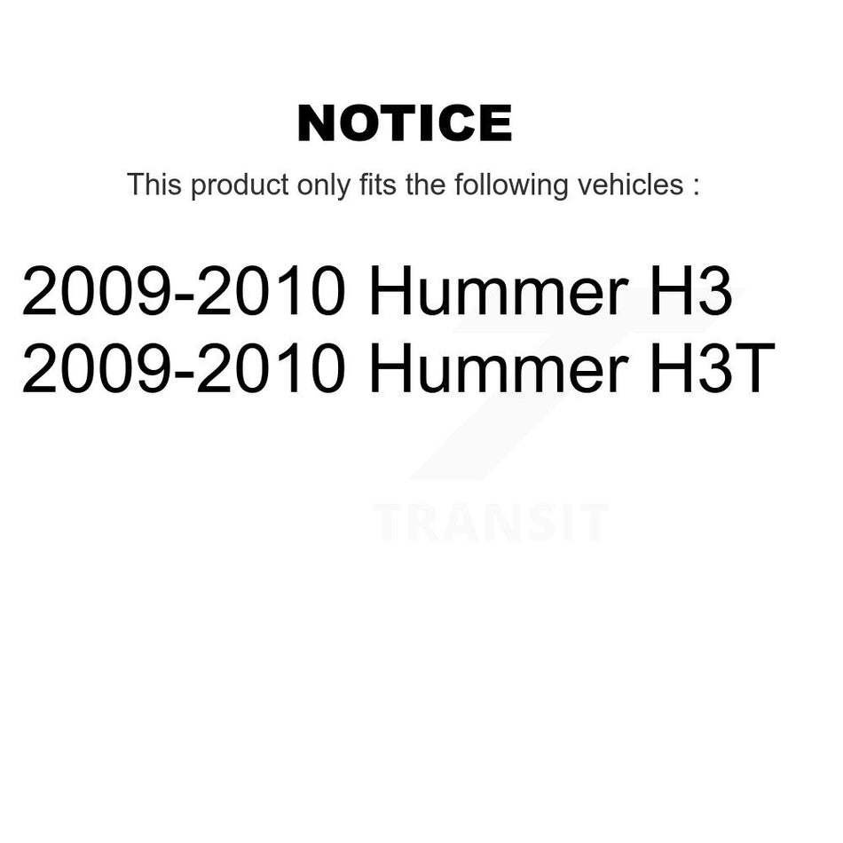 Front Rear Hub Bearing Disc Brake Rotor & Pad Shoe Kit (10Pc) For 2009-2010 Hummer H3T H3 KBB-113498
