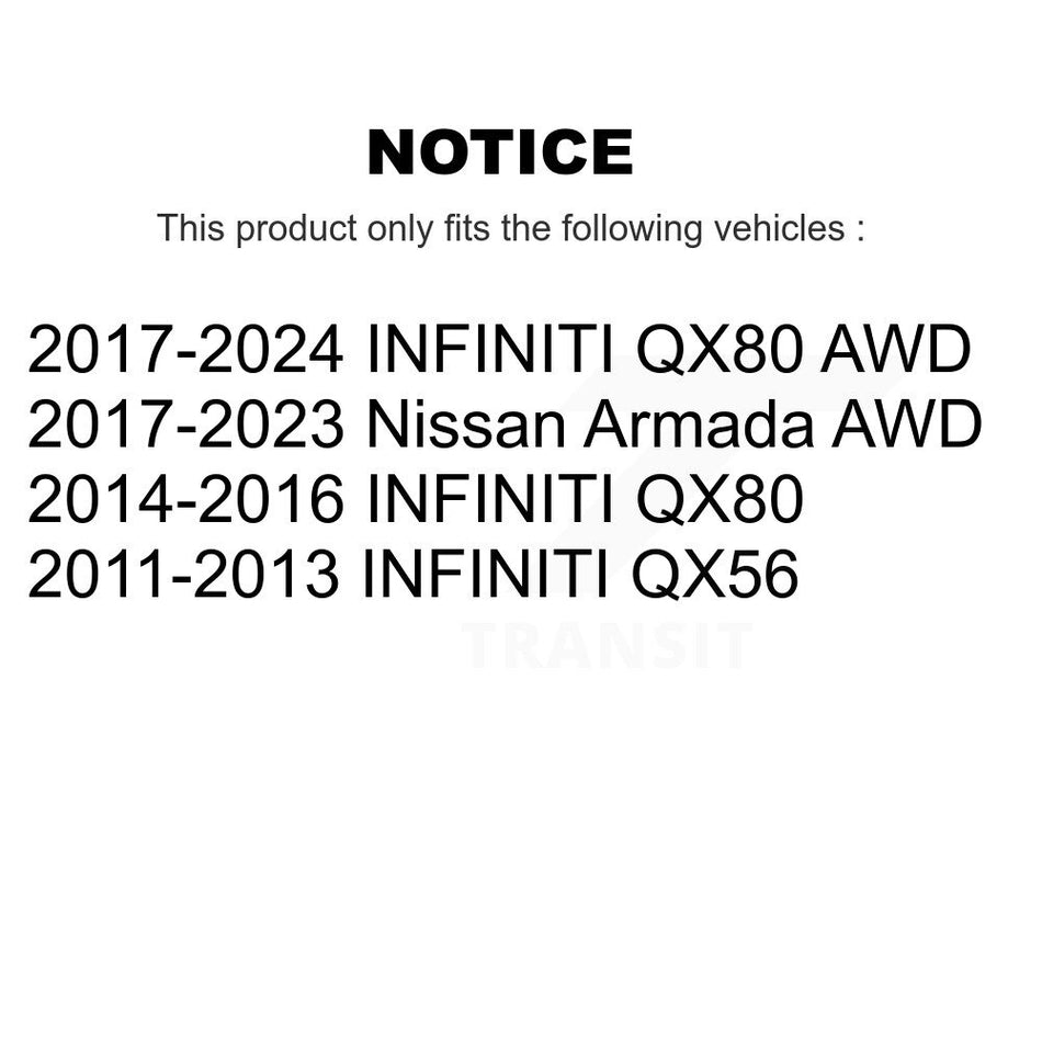 Front Hub Bearing Assembly With Coated Disc Brake Rotors And Semi-Metallic Pads Kit For INFINITI Nissan Armada QX80 QX56 KBB-113894