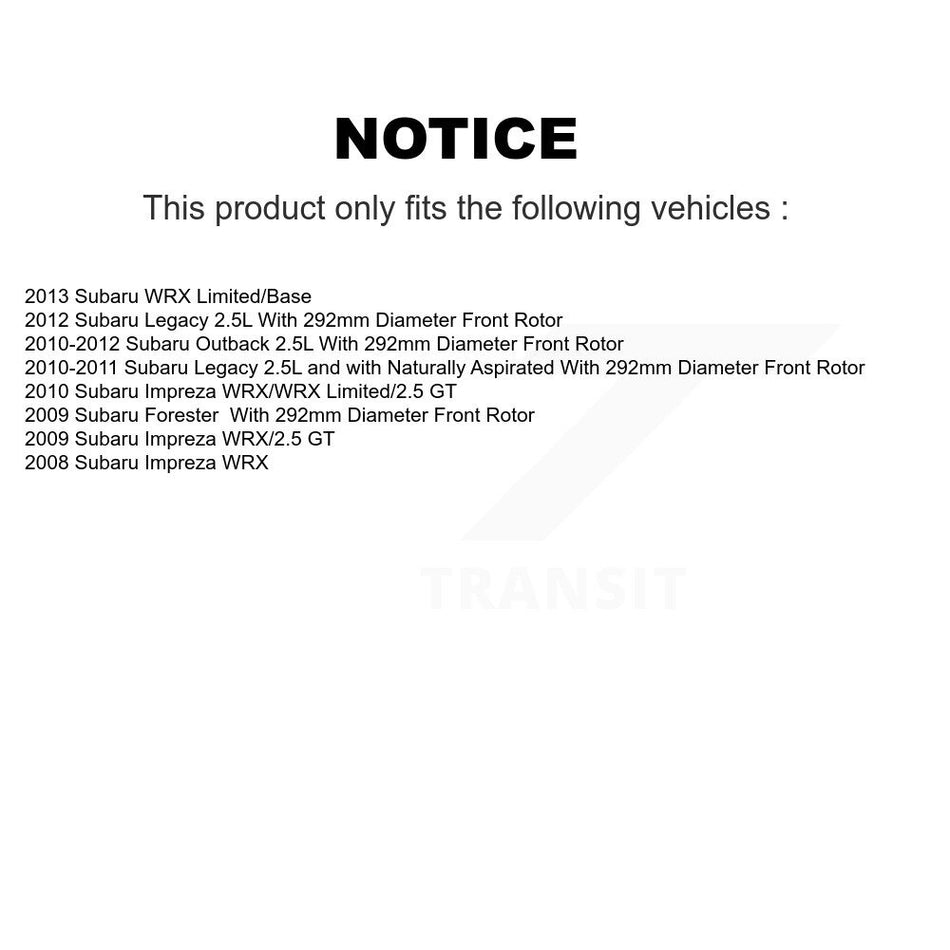 Front Rear Hub Bearings Assembly Coated Disc Brake Rotors And Semi-Metallic Pads Kit (10Pc) For Subaru Outback Forester Impreza Legacy KBB-114614