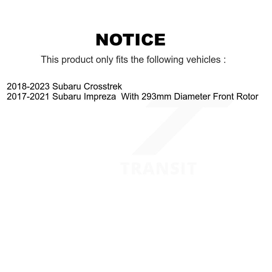 Front Hub Bearing Assembly With Disc Brake Rotors And Ceramic Pads Kit For Subaru Crosstrek Impreza KBB-114885