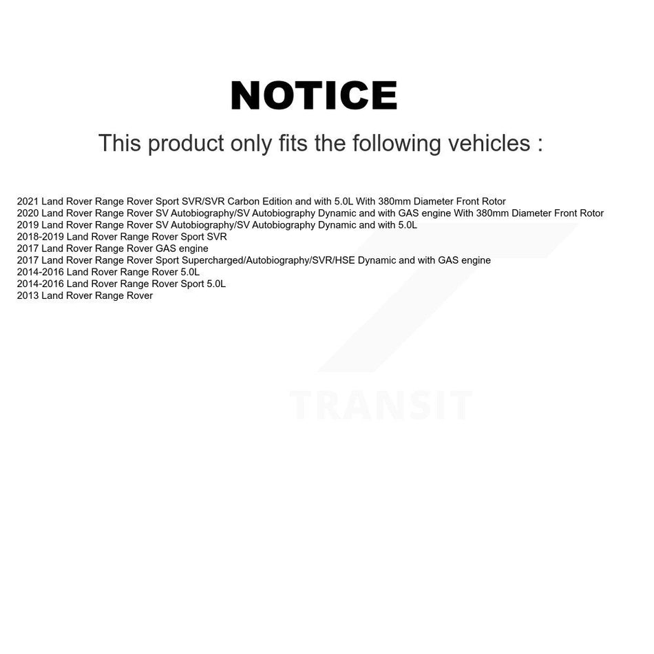 Front Rear Wheel Bearings Coated Disc Brake Rotors And Ceramic Pads Kit (10Pc) For Land Rover Range Sport KBB-114907