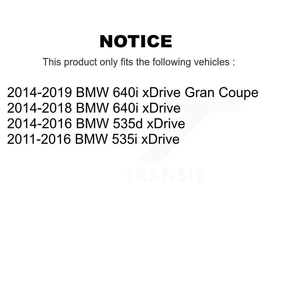 Front Hub Bearing Assembly With Disc Brake Rotors And Semi-Metallic Pads Kit For BMW 535i xDrive 535d 640i Gran Coupe KBB-114973