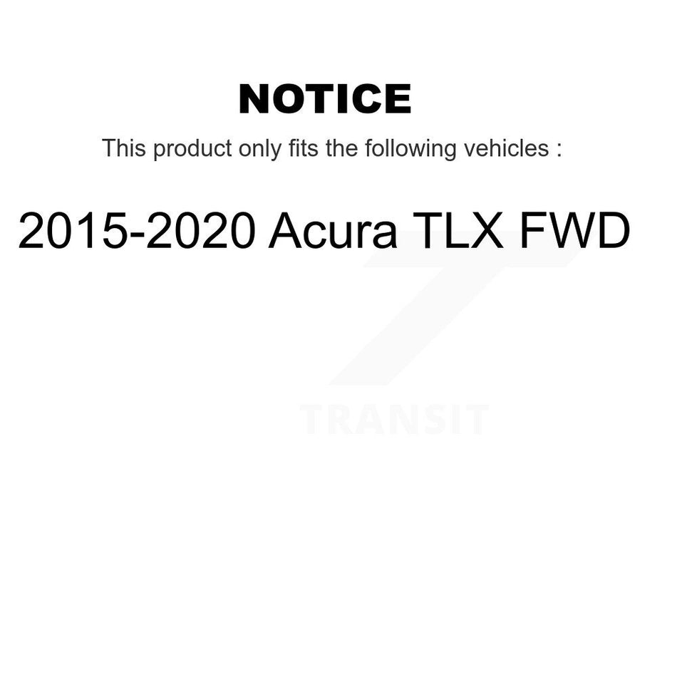 Front Rear Wheel Hub Bearings Assembly Coated Disc Brake Rotors And Semi-Metallic Pads Kit (10Pc) For 2015-2019 Acura TLX FWD KBB-115182