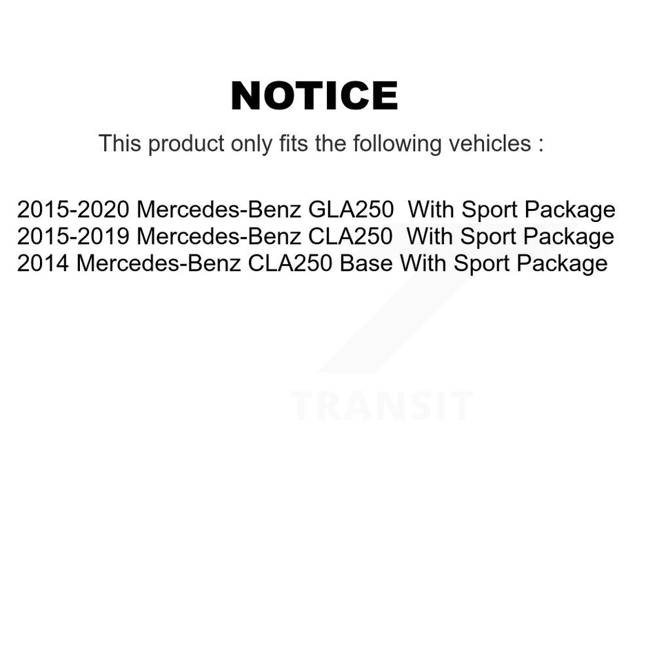 Front Wheel Bearing With Coated Disc Brake Rotors And Semi-Metallic Pads Kit For Mercedes-Benz CLA250 GLA250 Sport Package KBB-115200