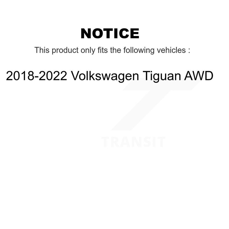 Front Rear Hub Bearings Assembly Coated Disc Brake Rotors And Semi-Metallic Pads Kit (10Pc) For 2018-2020 Volkswagen Tiguan KBB-115252