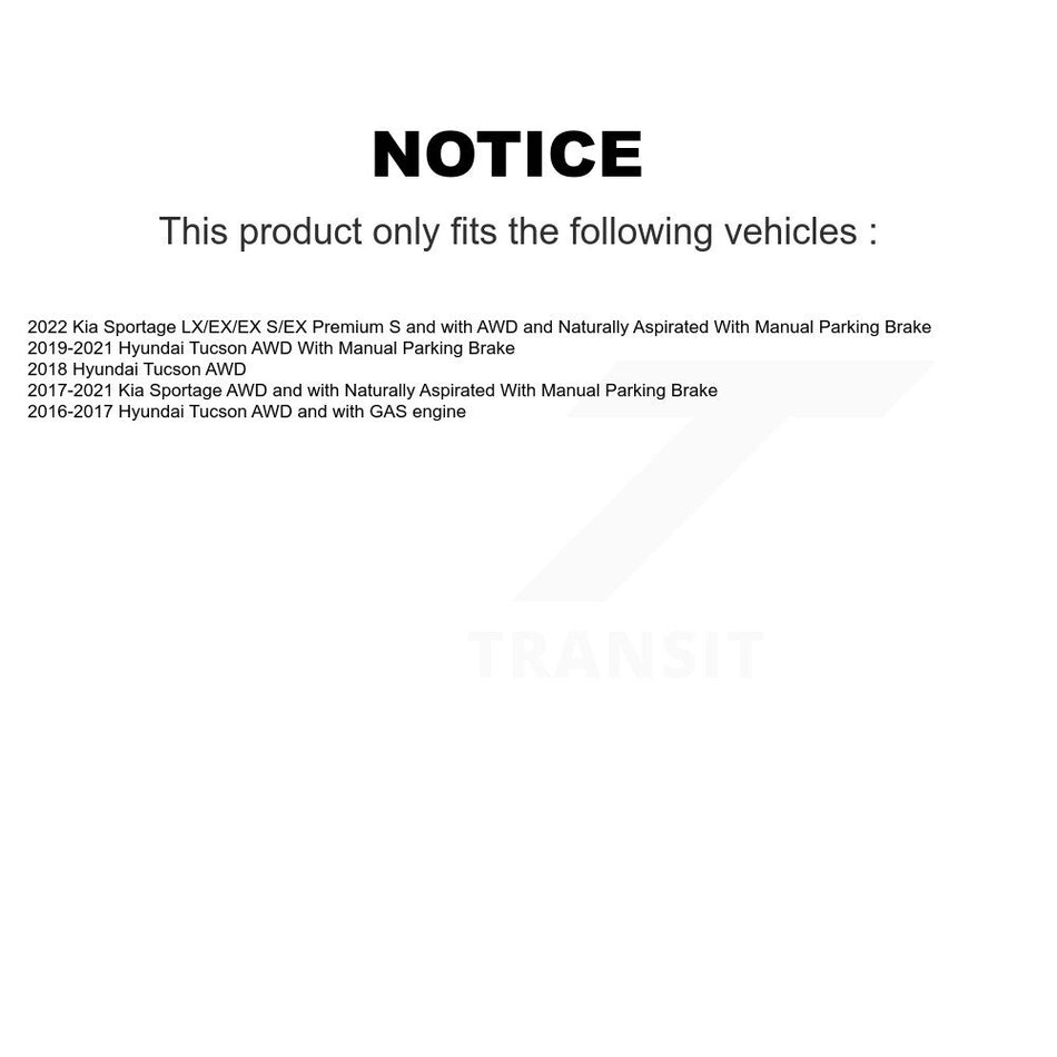 Front Rear Hub Bearings Assembly Disc Brake Rotors And Ceramic Pads Kit (10Pc) For Hyundai Tucson Kia Sportage KBB-115415