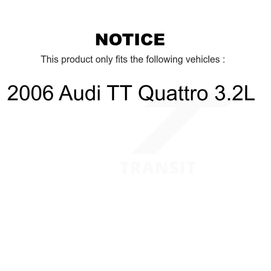 Front Wheel Bearing With Disc Brake Rotors And Ceramic Pads Kit For 2006 Audi TT Quattro 3.2L KBB-115702