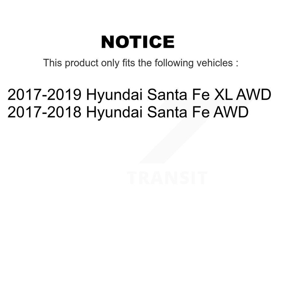 Front Rear Hub Bearings Assembly Coated Disc Brake Rotors And Semi-Metallic Pads Kit (10Pc) For Hyundai Santa Fe XL AWD KBB-115765
