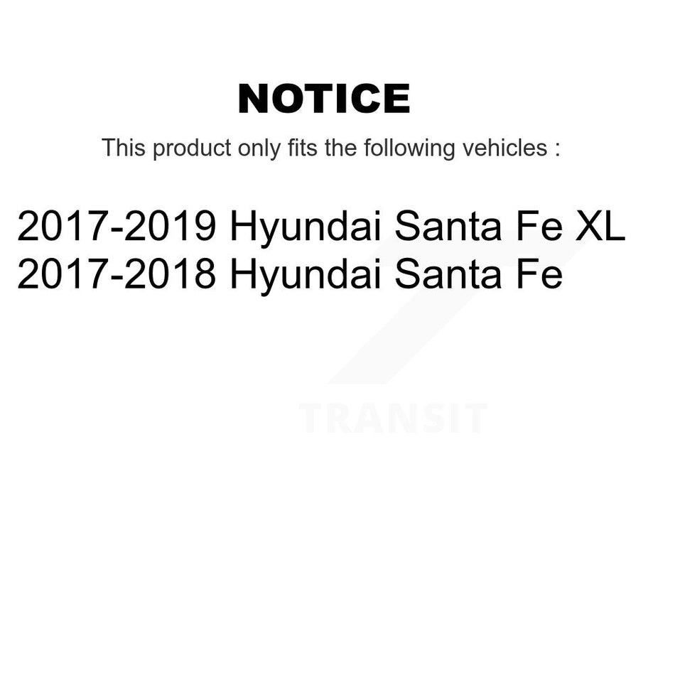 Front Hub Bearing Assembly With Disc Brake Rotors And Semi-Metallic Pads Kit For Hyundai Santa Fe XL KBB-116162