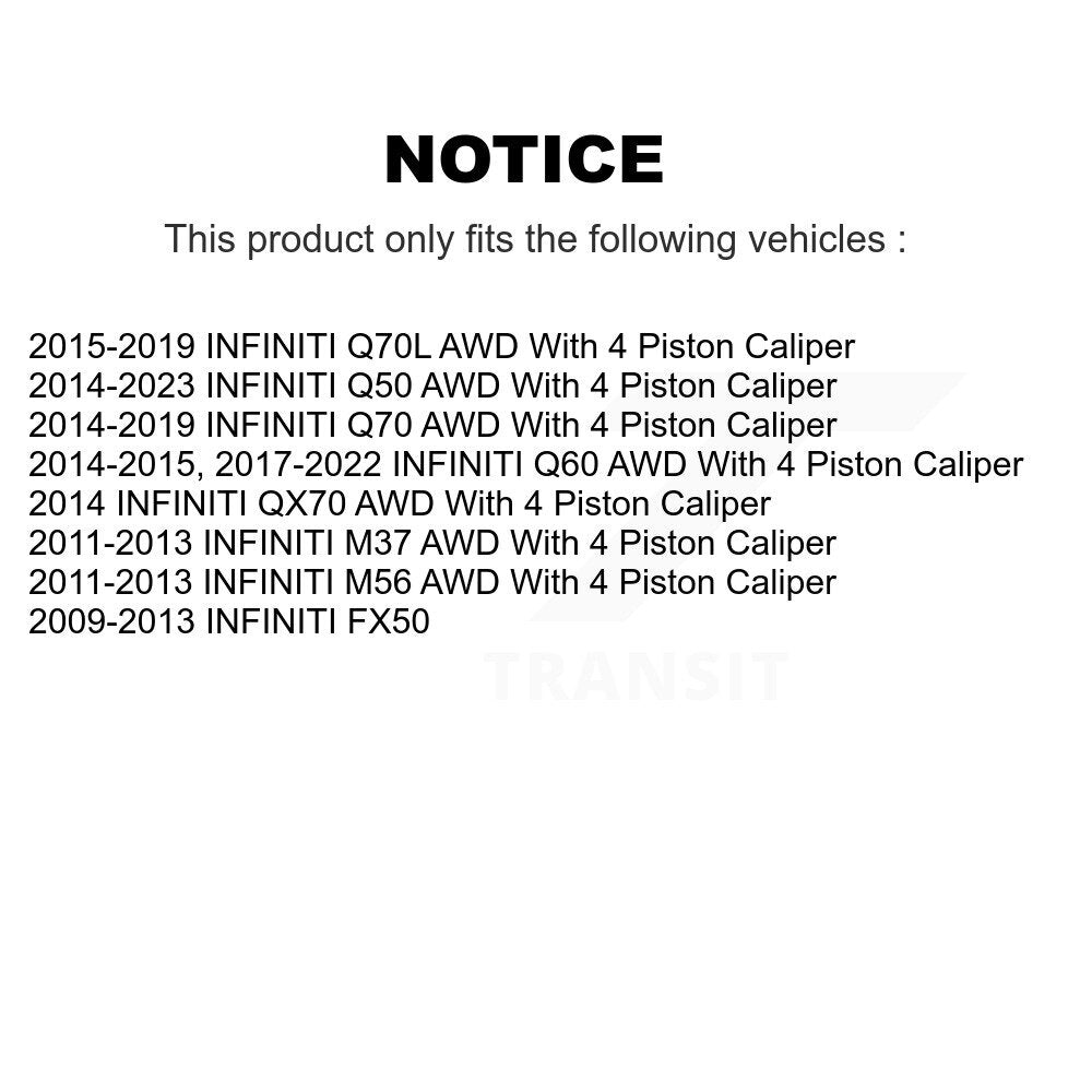 Front Hub Bearing Brake Rotor And Pad Kit For INFINITI Q50 Q60 M37 FX50 QX70 Q70 Q70L M56 KBB-116686