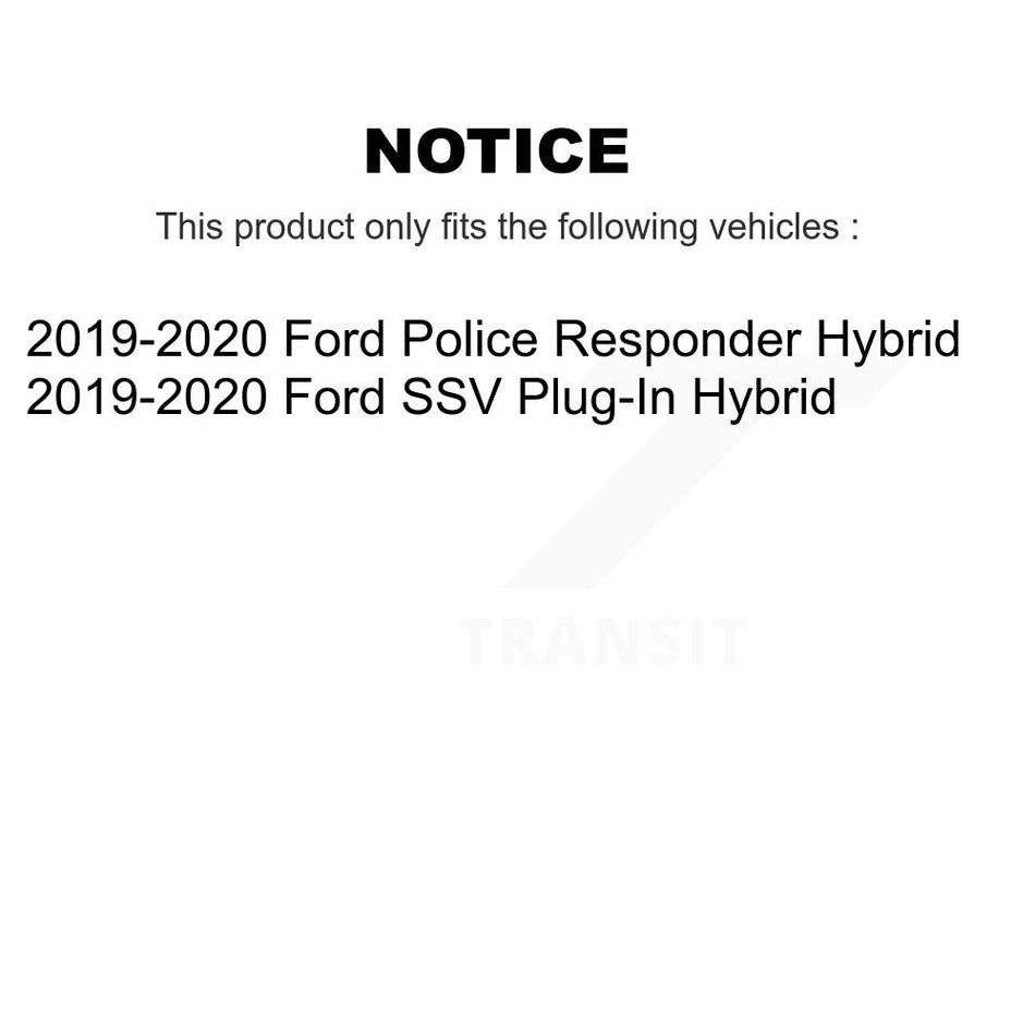 Front Hub Bearing Assembly With Disc Brake Rotors And Semi-Metallic Pads Kit For 2019-2020 Ford Police Responder Hybrid SSV Plug-In KBB-116849