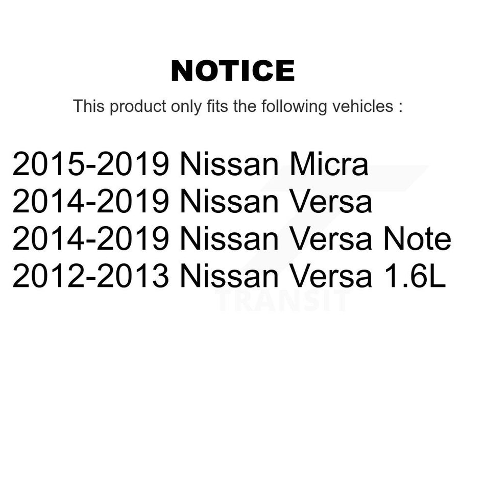Front Rear Wheel Bearings Disc Brake Rotors And Ceramic Pads Shoes Kit (10Pc) For Nissan Versa Note Micra KBB-117049