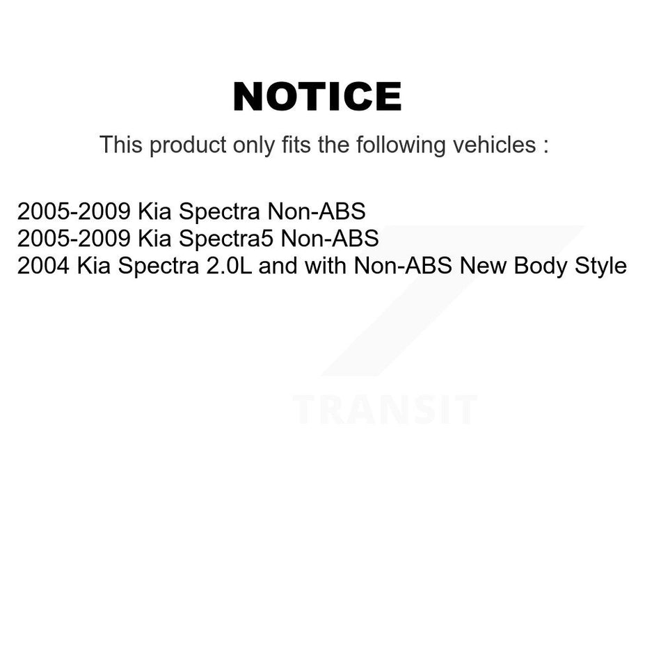 Front Rear Wheel Hub Bearing Disc Brake Rotor And Pad Kit (10Pc) For Kia Spectra Spectra5 KBB-117230