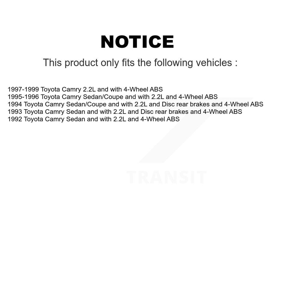 Front Rear Wheel Hub Bearing Disc Brake Rotor And Ceramic Pad Kit (10Pc) For Toyota Camry KBB-117271