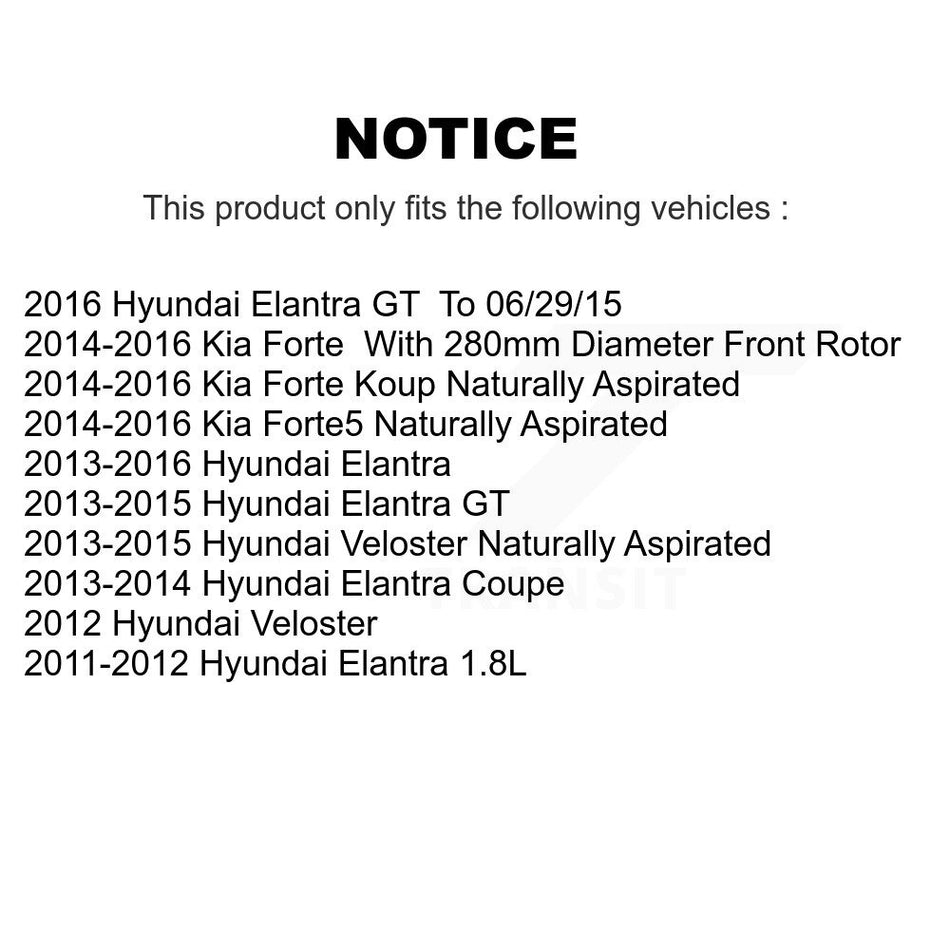 Front Rear Wheel Hub Bearings Assembly Coated Disc Brake Rotors And Ceramic Pads Kit (10Pc) For Hyundai Elantra Kia Forte Veloster GT Forte5 Coupe Koup KBB-117496